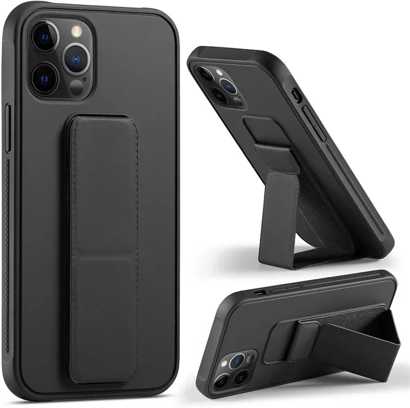 Magnetic Kickstand Hand Strap Case for IPhone 16 15 14 13 12 11 Pro Max Plus 16Pro 15Pro IPhone16 ProMax Stand Cover Accessories