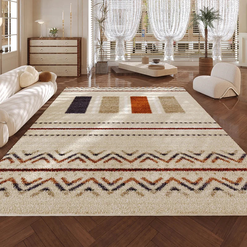 VIKAMA New Design Warm Wave Retro Winter Warm Non-slip Floor Mats Living Room Bedroom Sofa Washable Dirt-resistant Carpet