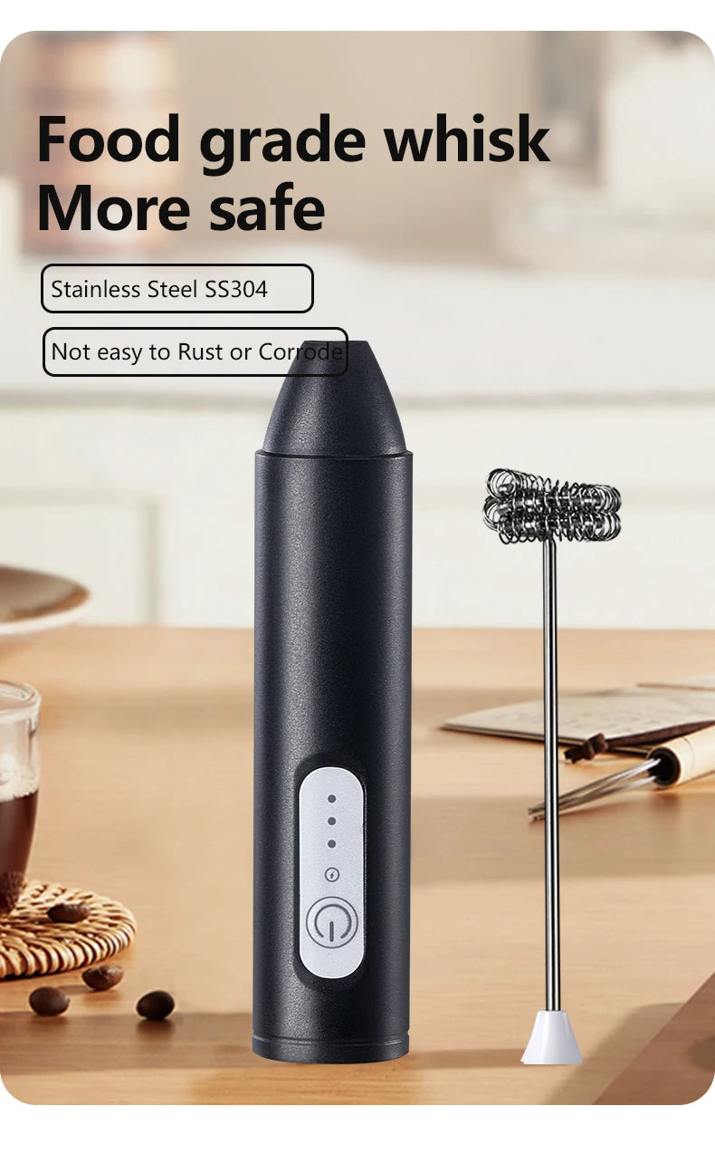 Wireless Milk Frothers Electric Recharge Handheld Blender Electrical Small Coffee Maker Whisk Mixer For Coffee Cappuccino Cream