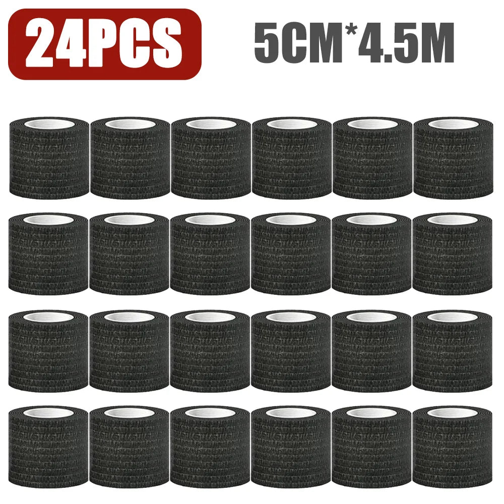 96/48/24/12/6/2pcs BlackTattoo Grip Tape Wrap Elastic Bandage Wrap 5cm/2.5cm for Tattoo Grip Tube Tattoo Pen Machine Supply