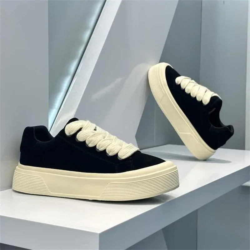 Men Vulcanized Shoes 2025 Autumn Outdoor Fashion Running Shoe Casual Sneaker Thick Sole Anti Slip Sport Shoes Zapatos Hombres