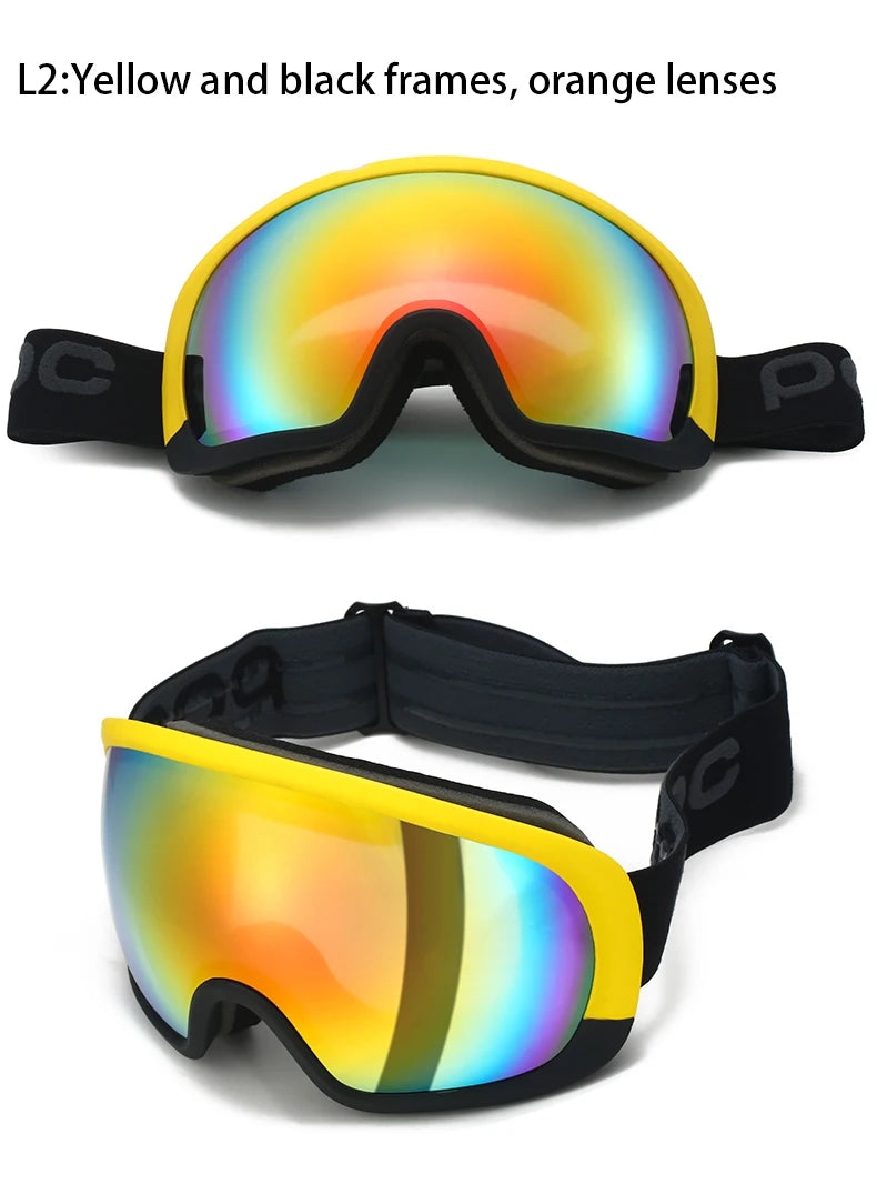 Snow Ski Goggles Snowboarding Skiing Mask for Men Women Anti-Fog Lens Kit UV400 Protection Snowmobile Glasses Motorcycle