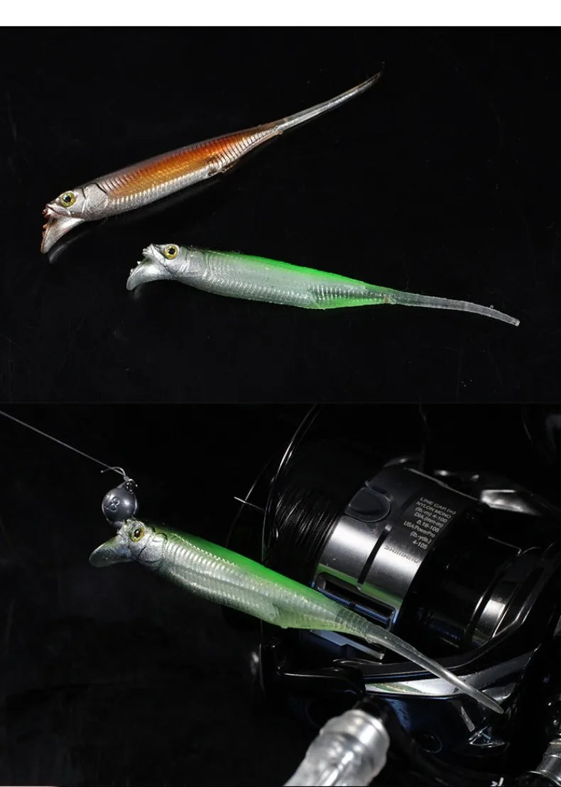 Competition Edition Floating TPE Soft Bait 2.5" 3" Midosto Wacky Rig Lure Rolling Action for High-Pressure Fishing for Bass Pike