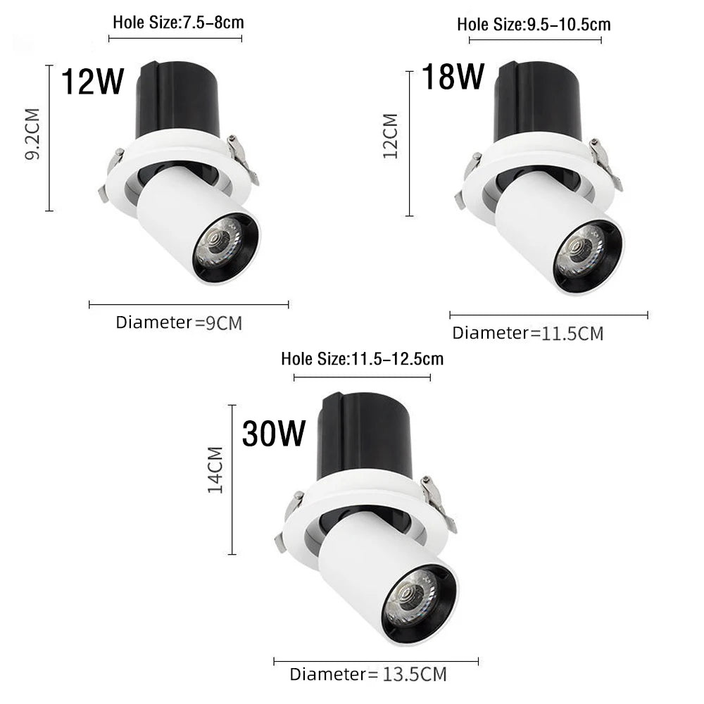 Full Spectrum Plant Fill Light Embedded Spotlight Tube Light Adjustable Angle Indoor Simulated Solar Green Plant Growth Light