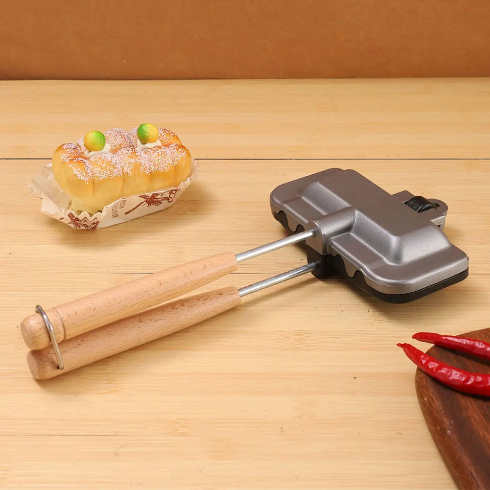 Waffle Pancake Baking Barbecue Oven Mold Hot Dog Toaster Non Stick Aluminum Alloy Grill Frying Pan Double-Sided Sandwich Fry Pan