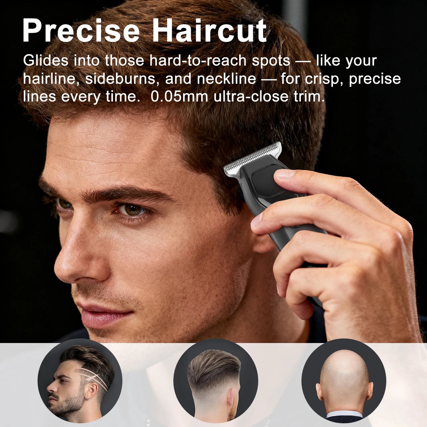 COSOUL Hair Trimmer Compact Beard Trimmer for Men Professional Hair Clipper Portable Mens Mustache Trimmer Face Bald Head Razor