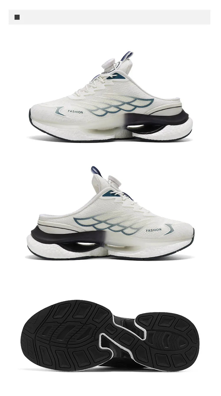 Mesh Half Shoes For Men Mules Closed-toe Casual Shoes Summer Backless Slippers Loafers Man Slides Mens Semi-Drag Sport Shoes