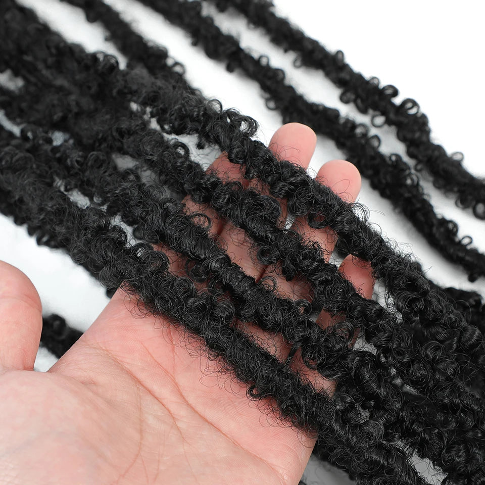 18 24 Inch Butterfly Locs Crochet Hair Extensions Synthetic Distressed Butterfly Soft Locs Crochet Braids Hair for Black Women