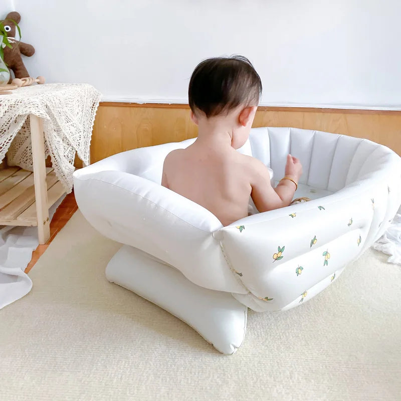 Ins Children Inflatable Bathtub Cartoon Manual Inflatable Baby Bath Indoor Kids Swimming Pool Portable Newborn Shower Products