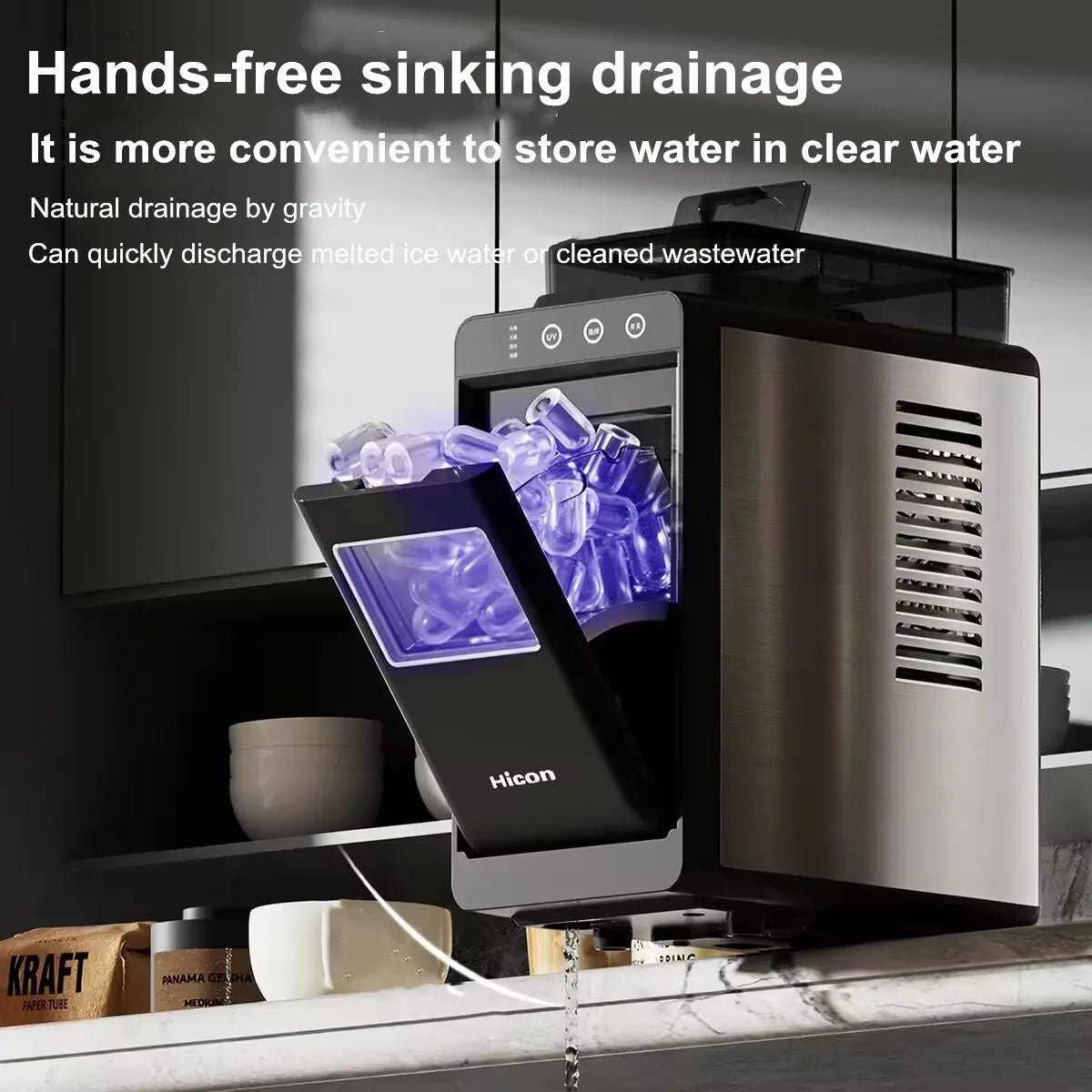 15KG Automatic Ice Maker Machine Compact Mini for Dorm/Office/Home Fast 8-Minute Round Ice Production  Energy-Saving Quiet