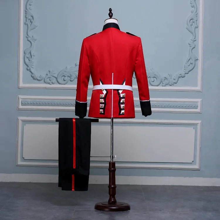 Halloween Clothes for Men British Royal Guard Uniform Cosplay Costumes Tunic Jacket Guards Outfit Party Performance 2-piece Sets