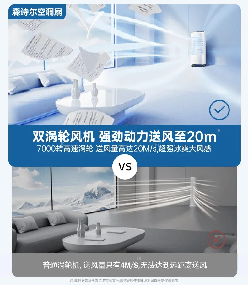 New Water Cooled Mobile Air Conditioner Fan Silent Mini Floor Cooling Fan for Home Bedroom