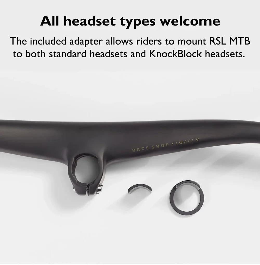 MTB Carbon Handlebar For RSL,Stem Rise 0°, Stem Length 35/45/55, Clamping 28.6mm Rise 27.5mm Width 760mm Mountain Bike Part
