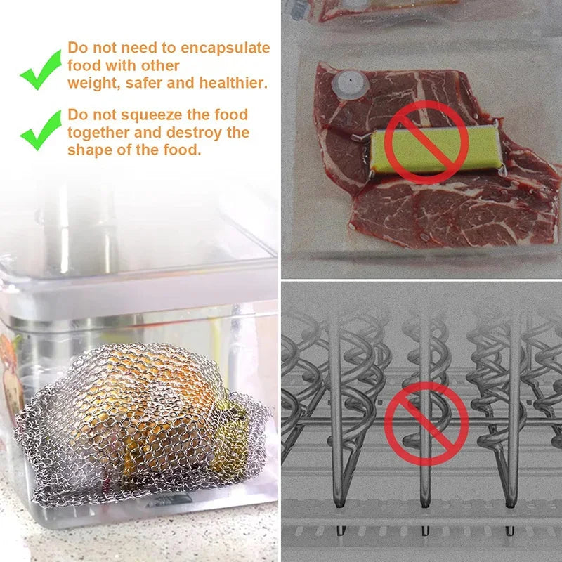 Stainless Steel Sink Weight Food Grade Sous Vide Mesh Immersion Cooking Bag To Keep Food Immersed  Sous Vide Cooking Accessorie