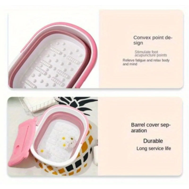 Large Collapsible Foot Soaking Tub Massage Spa Bath Tool for Home Relaxation Comfort