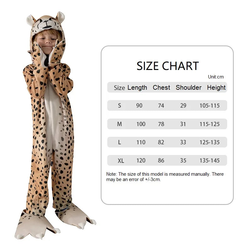 Unisex Boys Girls Jumpsuit Animal Halloween Costumes Bodysuit Kids Purim Party Fancy Dress Up Clothing Set