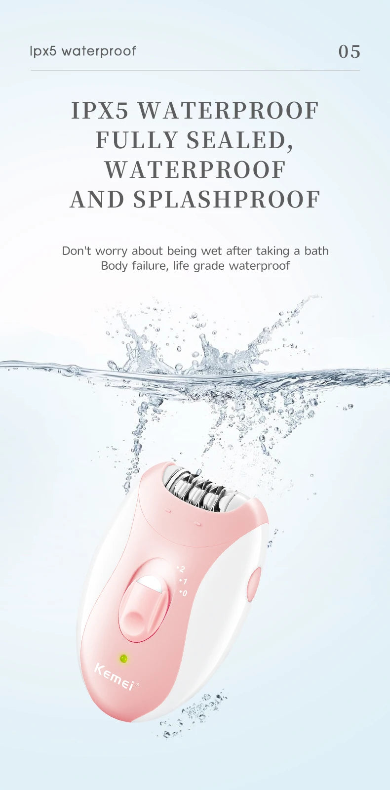 Kemei Rechargeable Women Epilator Electric Facial Body Hair Remover Bikini Trimmer Rotary Female Epilator For Face Leg With