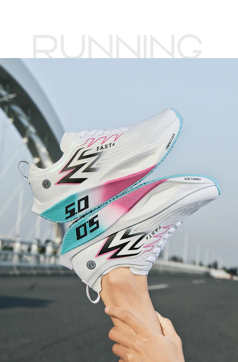 Men Running Shoes Carbon Plate Marathon Speciality Sports Breathable Lightweight Women's Comfortable Nonskid Leisure Sneakers