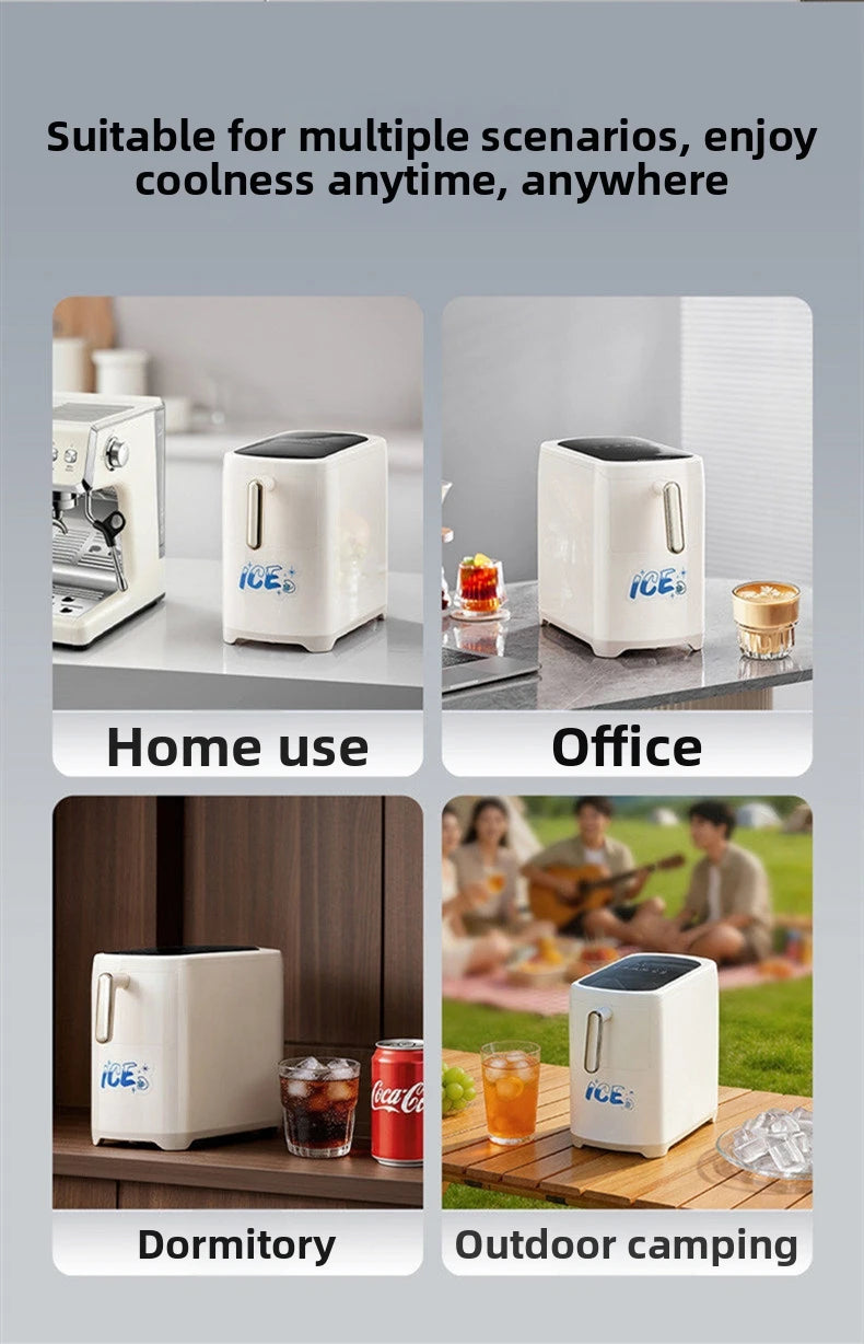Mini Ice Maker Machine for Home Dorm Student, Portable Automatic Ice Maker with Small Power, Compact Countertop Ice Cube Maker,