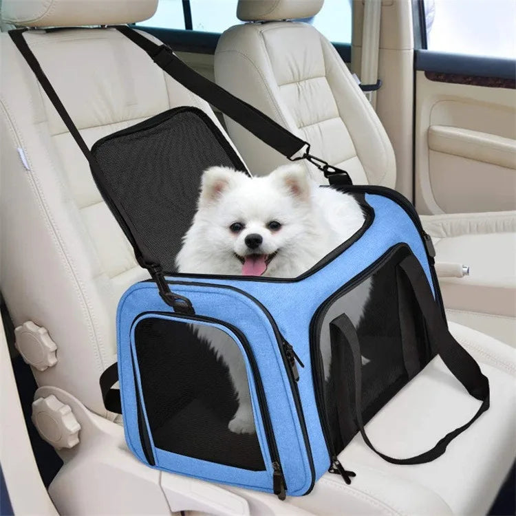 Airline Approved Pet Carrier for Cats & Dogs – Foldable Dog Bag with Soft Mat, Breathable Mesh Windows, Travel-Ready Cat Carrier