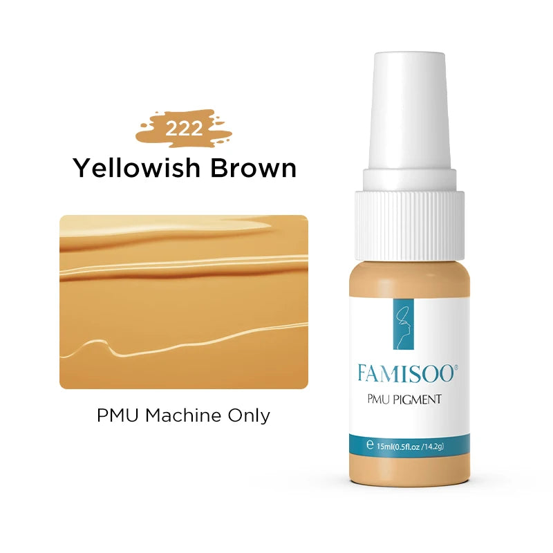FAMISOO 15ml Permanent Makeup Pigment Microblading Paint Ink Body Art Eyebrows Eyeliner Tattoo Inks Makeup Supplies 0.5OZ