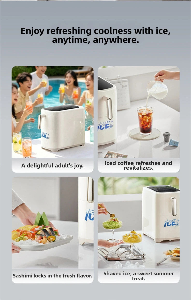 Mini Ice Maker Machine for Home Dorm Student, Portable Automatic Ice Maker with Small Power, Compact Countertop Ice Cube Maker,