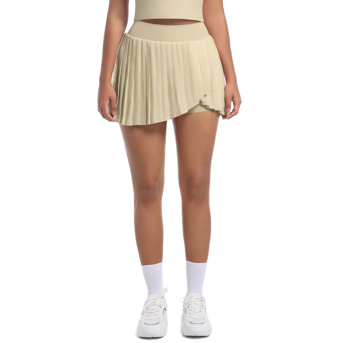 Breathable Pleated Skirt Women Jumpsuit Tennis Skirt Gym Running Yoga Short Skirt With Pockets Pleated Sports Tennis Skirts