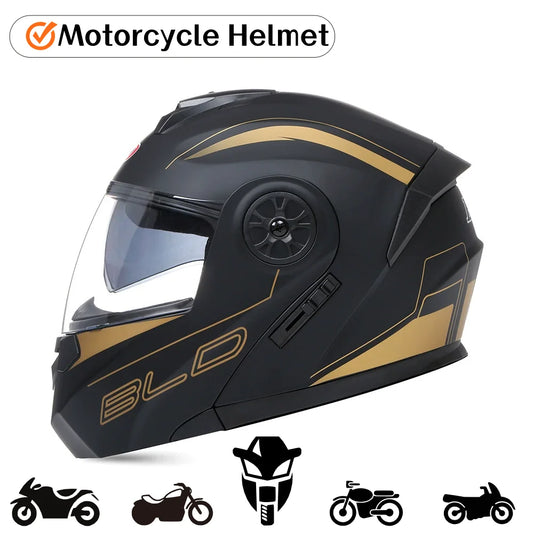 Motorcycle helmet -Full-face type,suitable for all seasons,comfortable and breathable, equipped with dual lenses and open design