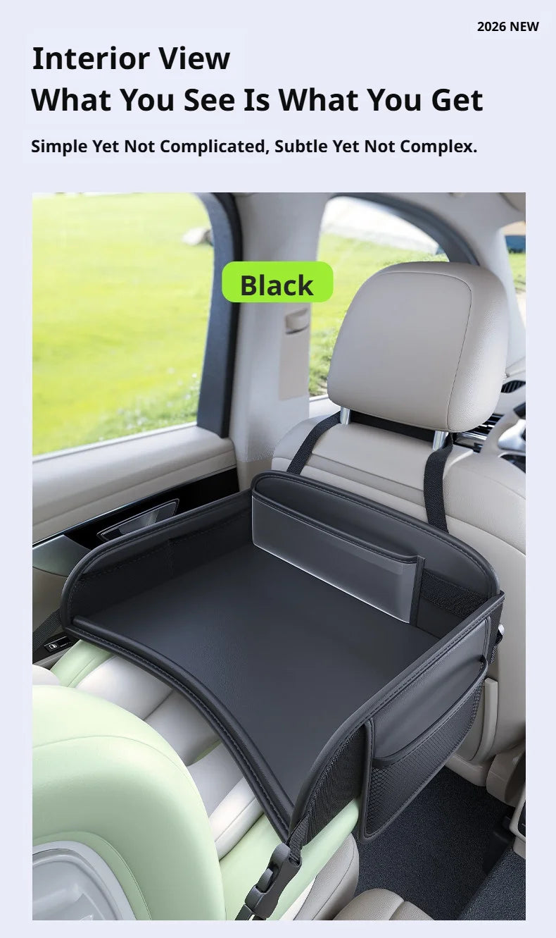 Car Seat Back Hanging Bag For Rear Seat Kids Lunch Desk Food Tray Long Trip Watching Movie Phone Holder Large Capacity Bags