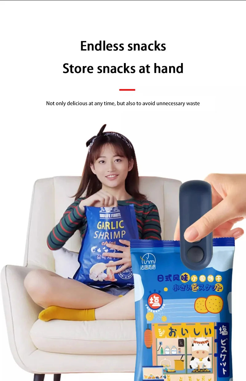 New Mini Bag Sealer Plastic Bag Sealing Machine 2 in 1 Heat Seal Rechargeable With Cutter For Plastic Bags / Snack Bags