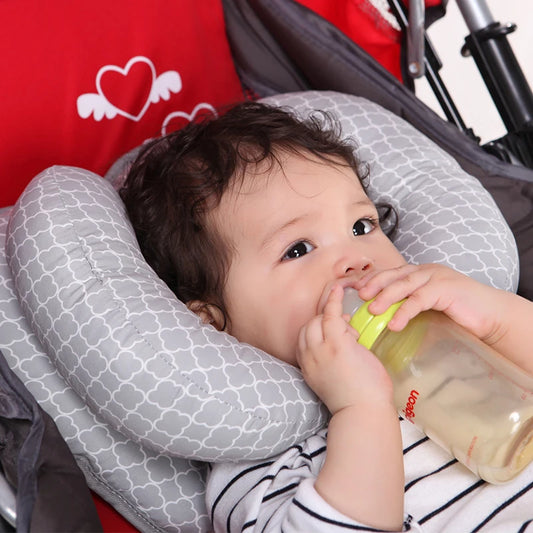 Baby Stroller Pillow Car Seat Head Fixed Neck Pillows Bend Shape Sleeping Protection Headrest Cushion Infant Anti-head Mat