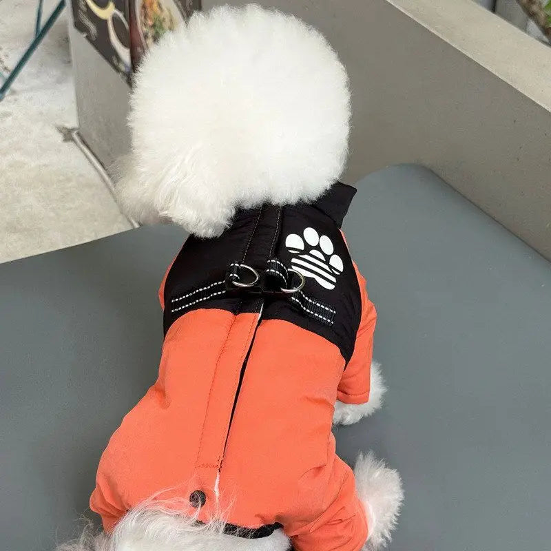 Dog Jacket Waterproof Solid Puppy Winter Clothes Cotton Four Legs Pet Warm Coat Cat Clothing Chihuahua Bichon Dachshund Costumes