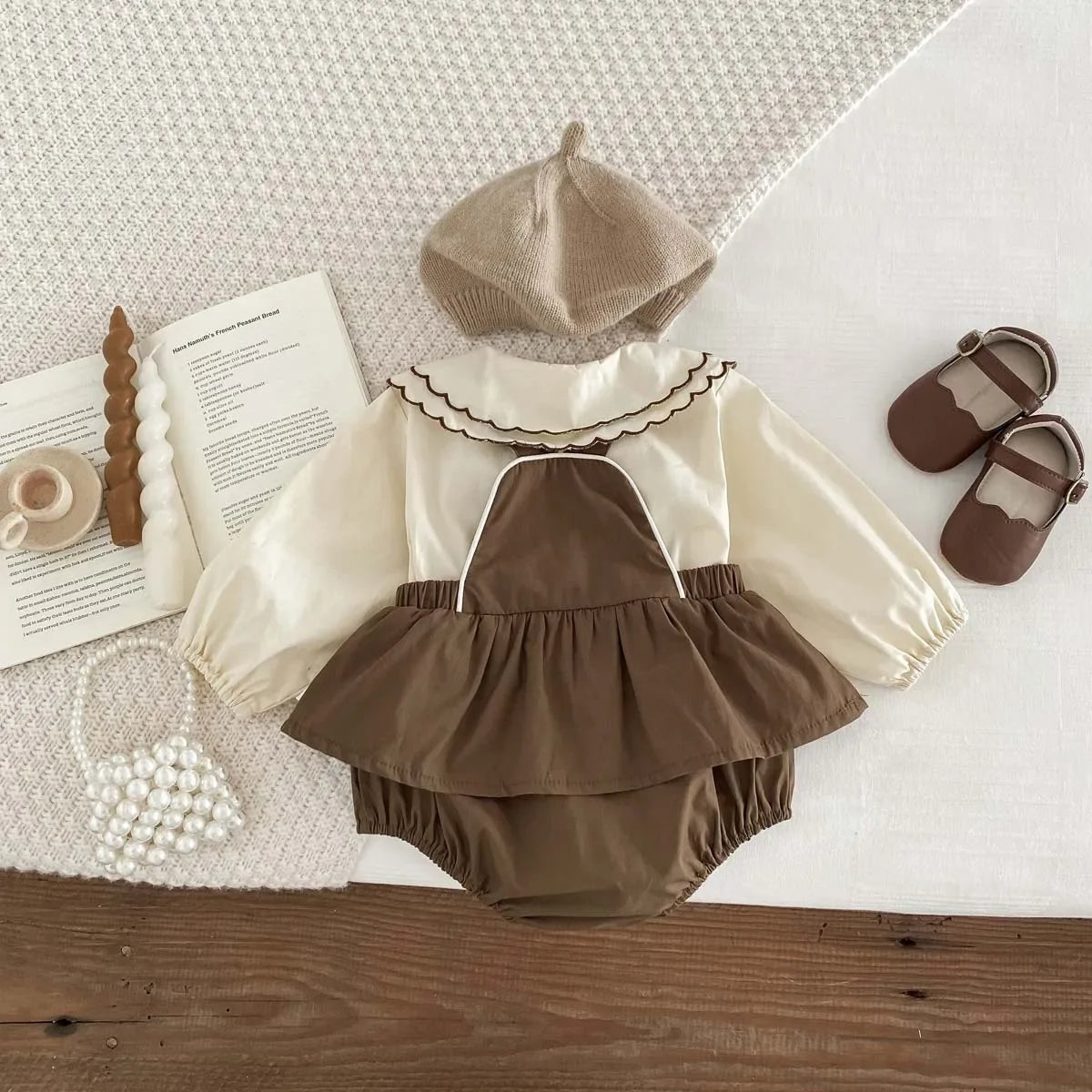 8761 Baby Clothing Set Spring 2024 New Girl's Suit Sleeveless Suspenders Skirt Short+Doll Collar Shirt Sweet Two Piece Suit