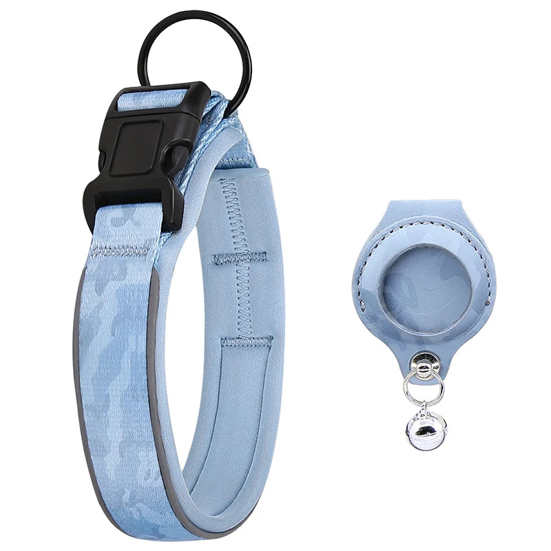 Airtag Dog Collar Adjustable Nylon Reflective Pet Collar For Small Medium Large Dog Durable Anti-lost Dog Necklace With Padded