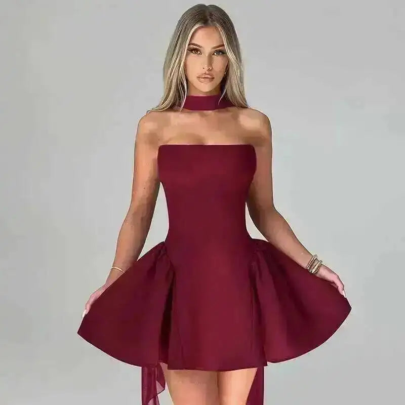Avrilyaan Off Shoulder Backless Sexy A-line Dress Women 2025 Elegant Party Dress Strapless Bodycon Mini Summer Dress Vestidos