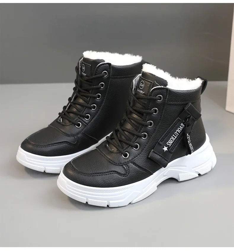 2025 New Winter Thick-soled Women Sneakers Warm Plus Velvet Cotton Shoes Large Size 42 Height-increasing Platform Women's Shoes