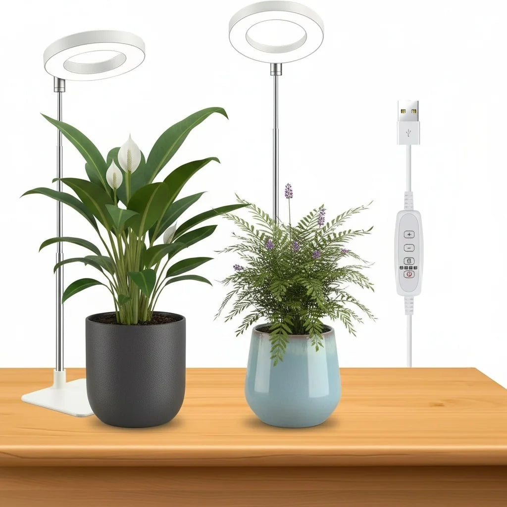 LED Grow Light USB 5V Full Spectrum Plant Growing Lamp Indoor Plants Seedlings Succulents Timer Dimmable Brightness Plant