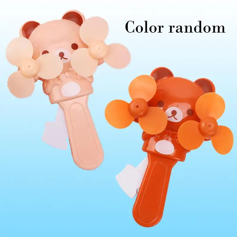 Manual Press Cooling Fans Cartoon Double Fan Leaf Handheld Mini Cooling Fan For Children Cute Summer Kids Fans Party Favors For