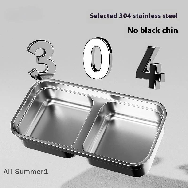 【E】Cat Bowl Cat Food Bowl Stainless Steel Double Bowl Anti-Tip Pet Bowl Cat Eating Bowl Drinking Bowl Grain Bowl Dog Bowl