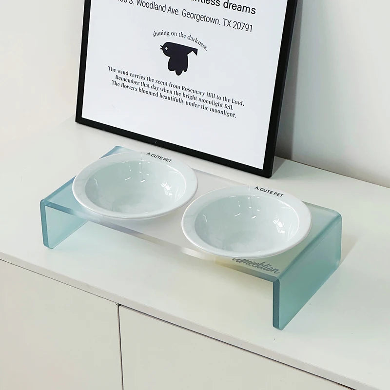 【E】Ceramic Pet Cat Bowl Pet Drinking Water Feeding Bowl Ceramics Cat Food Dog Food Utensils Cat Dog Pet Supplies Accessories