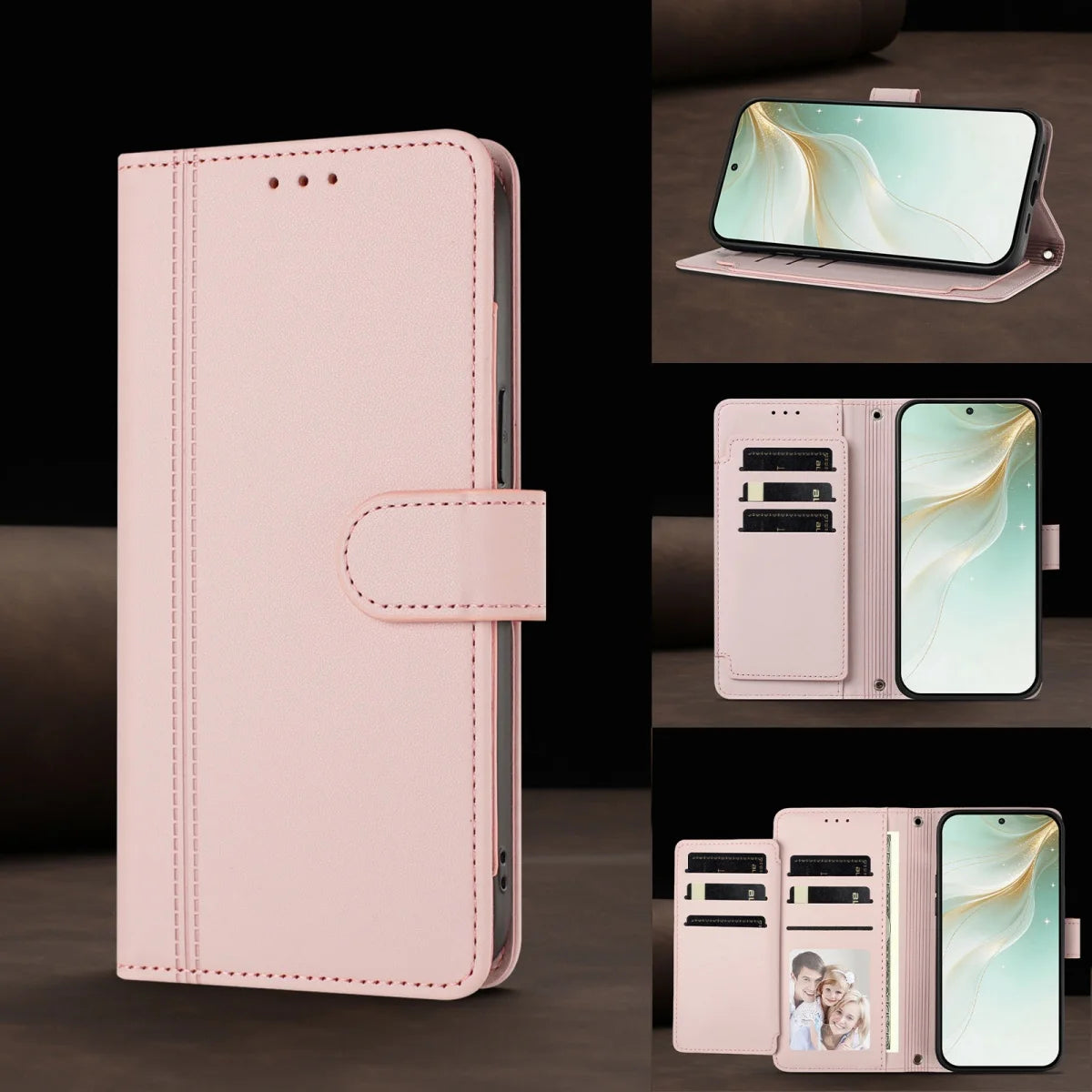 Luxury Premium Leather Wallet Case For iPhone 17 16 15 14 13 12 17 Pro Max Plus Air 17e 16e Wallet Card Slot Magnetic Flip Cover