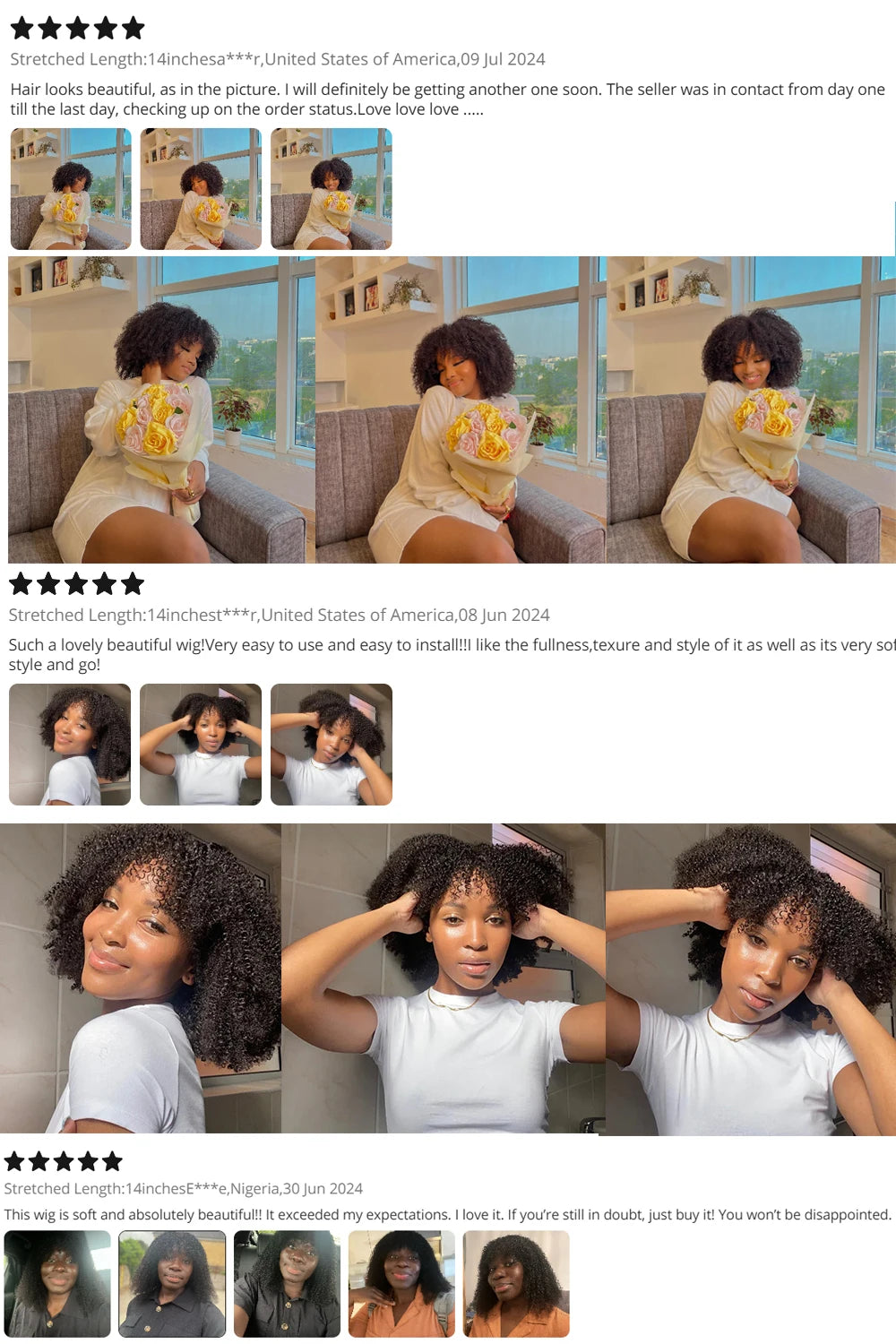 180 250 Density Afro Kinky Curly Human Hair Wigs With Bang For Black Women Brazilian 100% Human Hair Remy Full Machine Made Hair