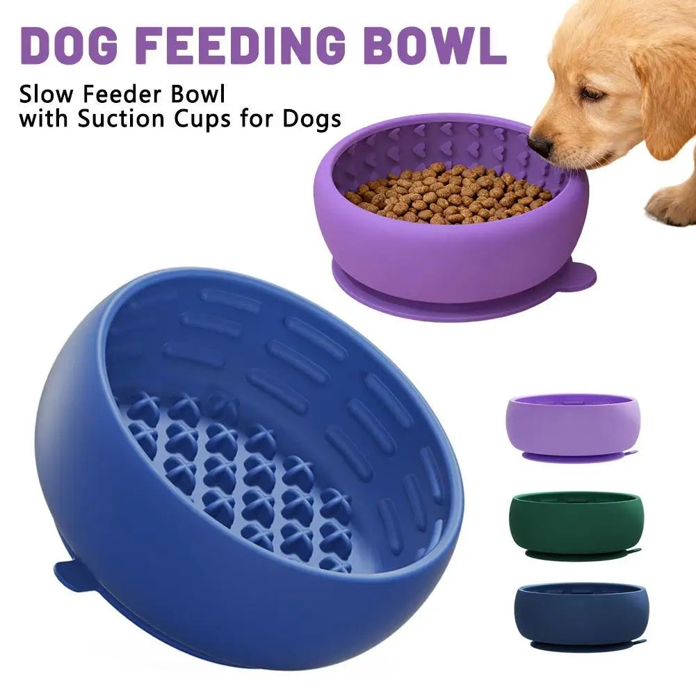 Unique Slow-feeding Reducing Dog's Overeating Bloating Dog Bowl Non-slip Anti-spill Pet Silicone Tableware Portable Feeding Bowl