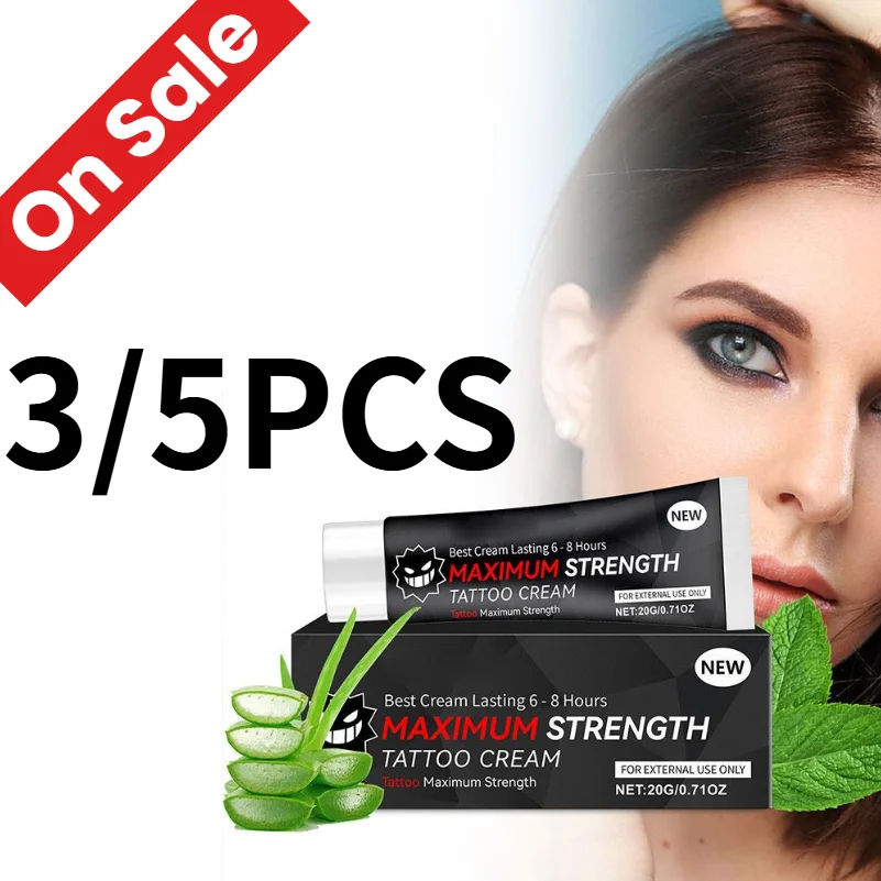 20g Maximum Strength Tattoo Cream, 6-8 Hours Long-Lasting Formula, Pre-Permanent Makeup & Piercing Skin Care