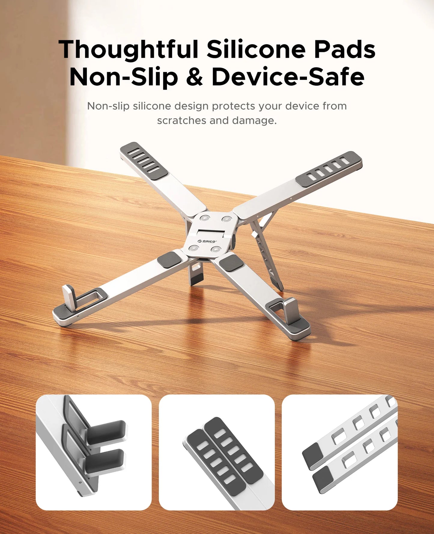 ORICO Laptop Stand For Macbook Air Pro Foldable Aluminum Vertical Notebook Stand Laptop Support Macbook Pro Tablet Phone Stand