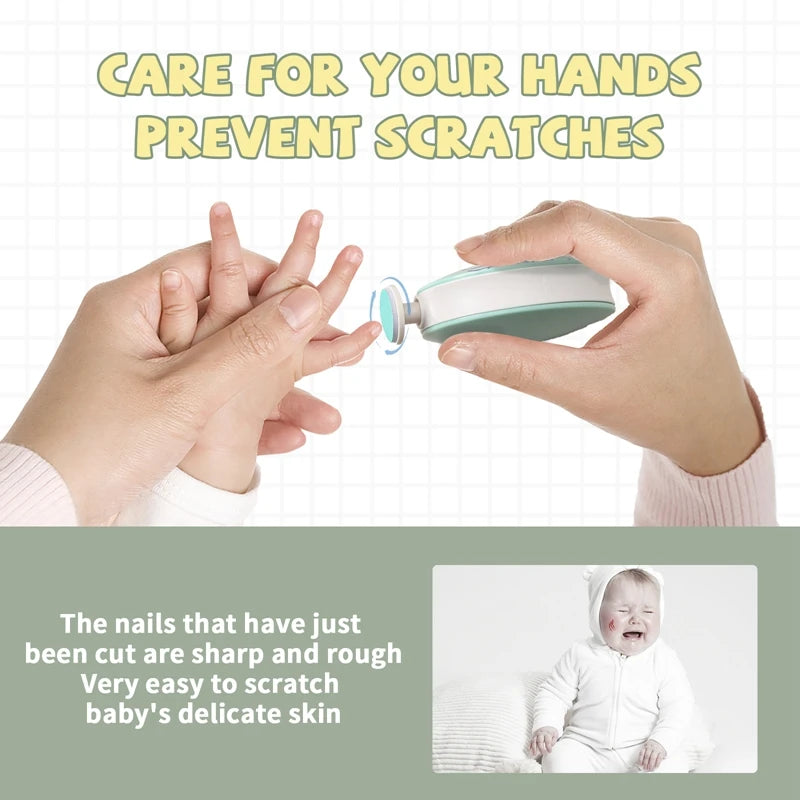 1Set Baby Electric Nail Trimmer Kid Nail Polisher Tool Baby Care Kit Manicure Set Easy To Trim Nail Clippers For Newborn