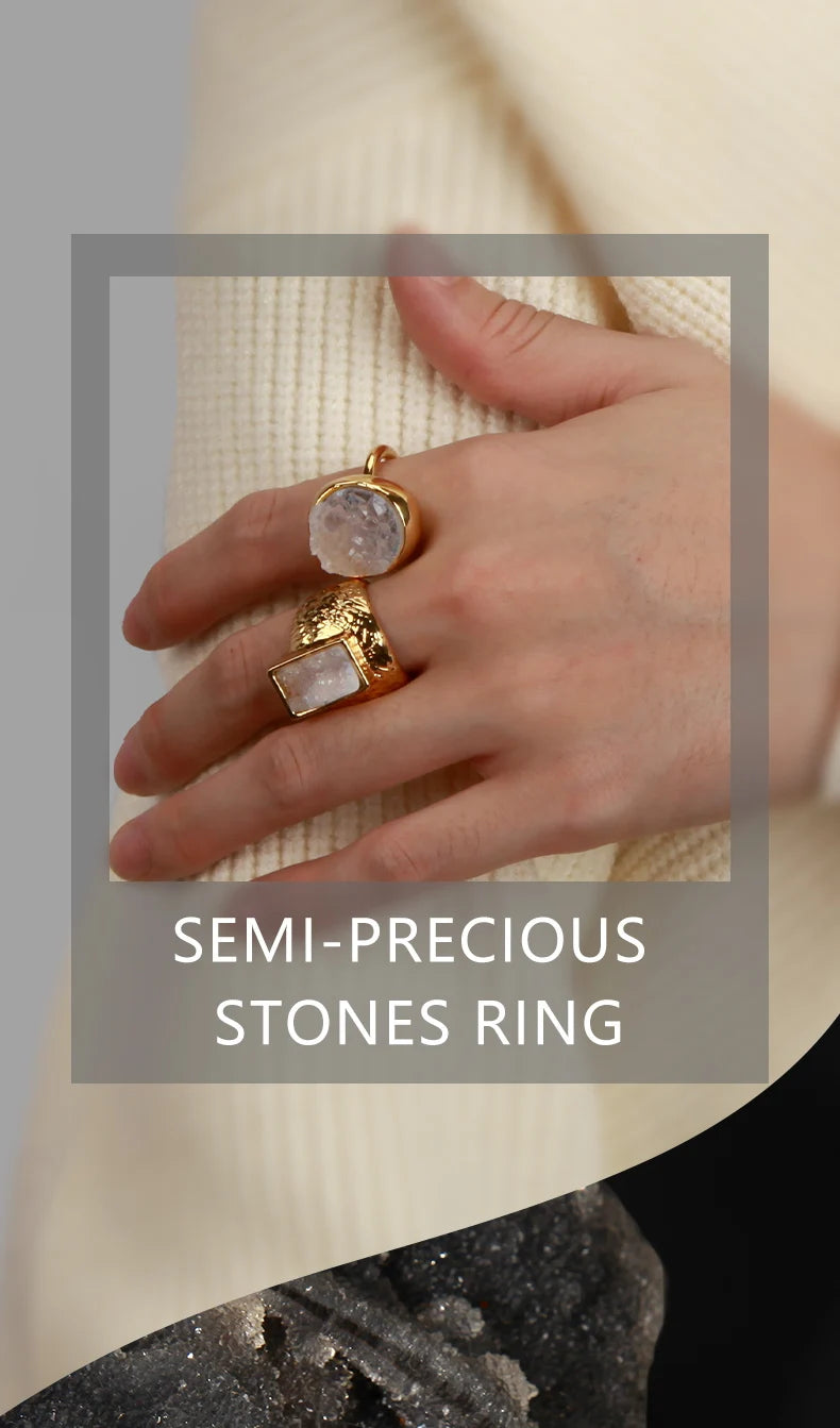 IVOG Lilac Color Channel Setting Ring For Women Semi-Precious Stone Copper Ring Fashion Jewelry Couple Gift