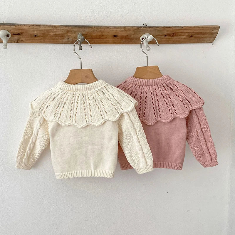 2025 New Autumn 0-3Yrs Newborn Baby Girls Sweater Coat Infant Baby Girls Knitting Cardigan Sweater Long Sleeve Cardigan Coat