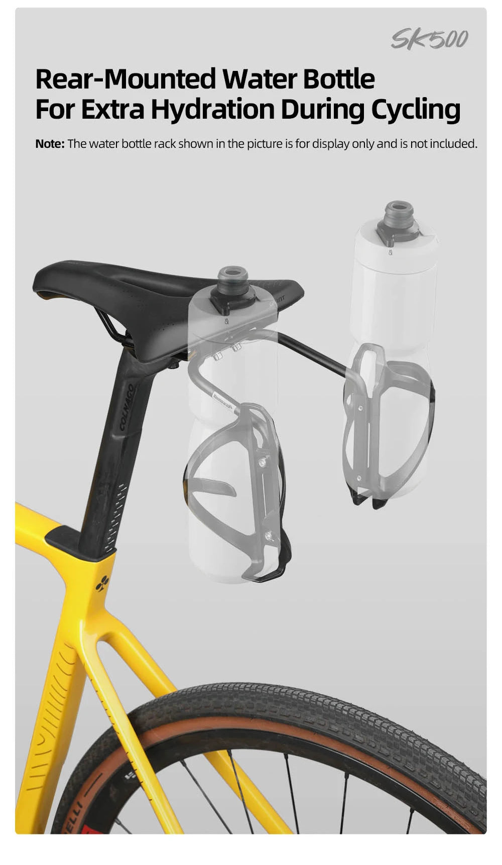 Rhinowalk Bike Saddlebag + Stabilizer Set Waterproof 13L Large Capacity More Stable For MTB Road Bike Can Fit Water Bottle Cage