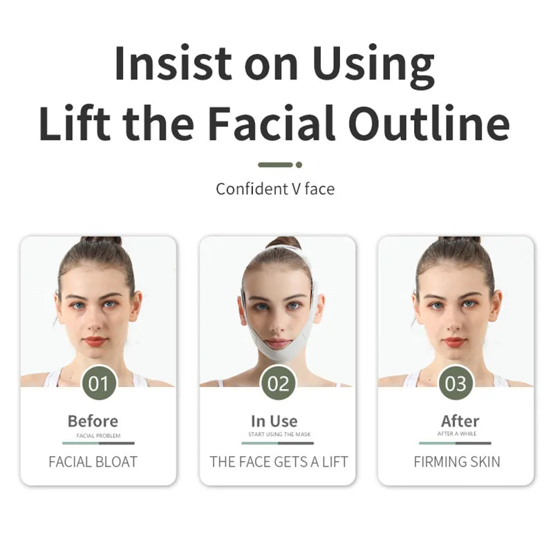 Reusable Face Slimming Bandage V Line Face Shaper Women Chin Cheek Lift Up Belt Facial Massage Strap Face Skin Care Beauty Tools